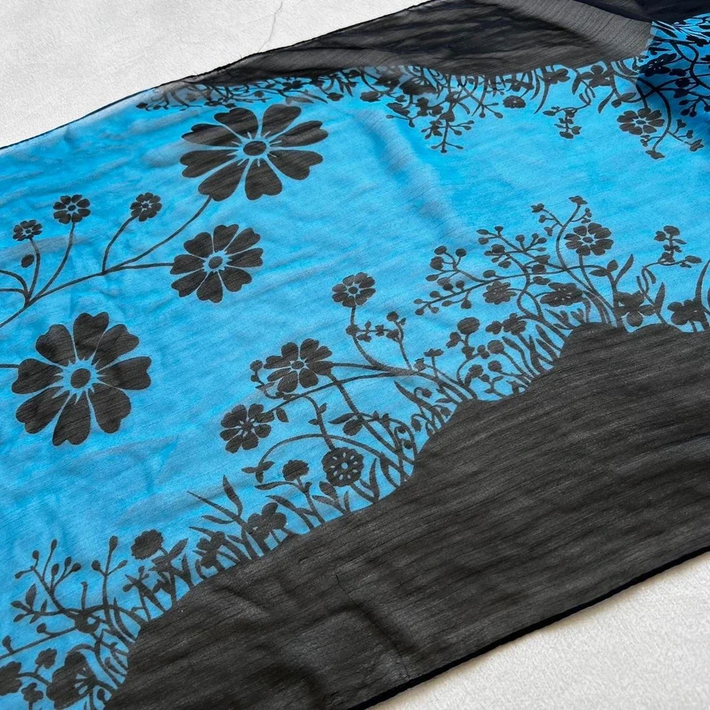 Fairy Black Blue scarf Sheer Hip Scarf Pretty Whimsical Goth Bag Accessory